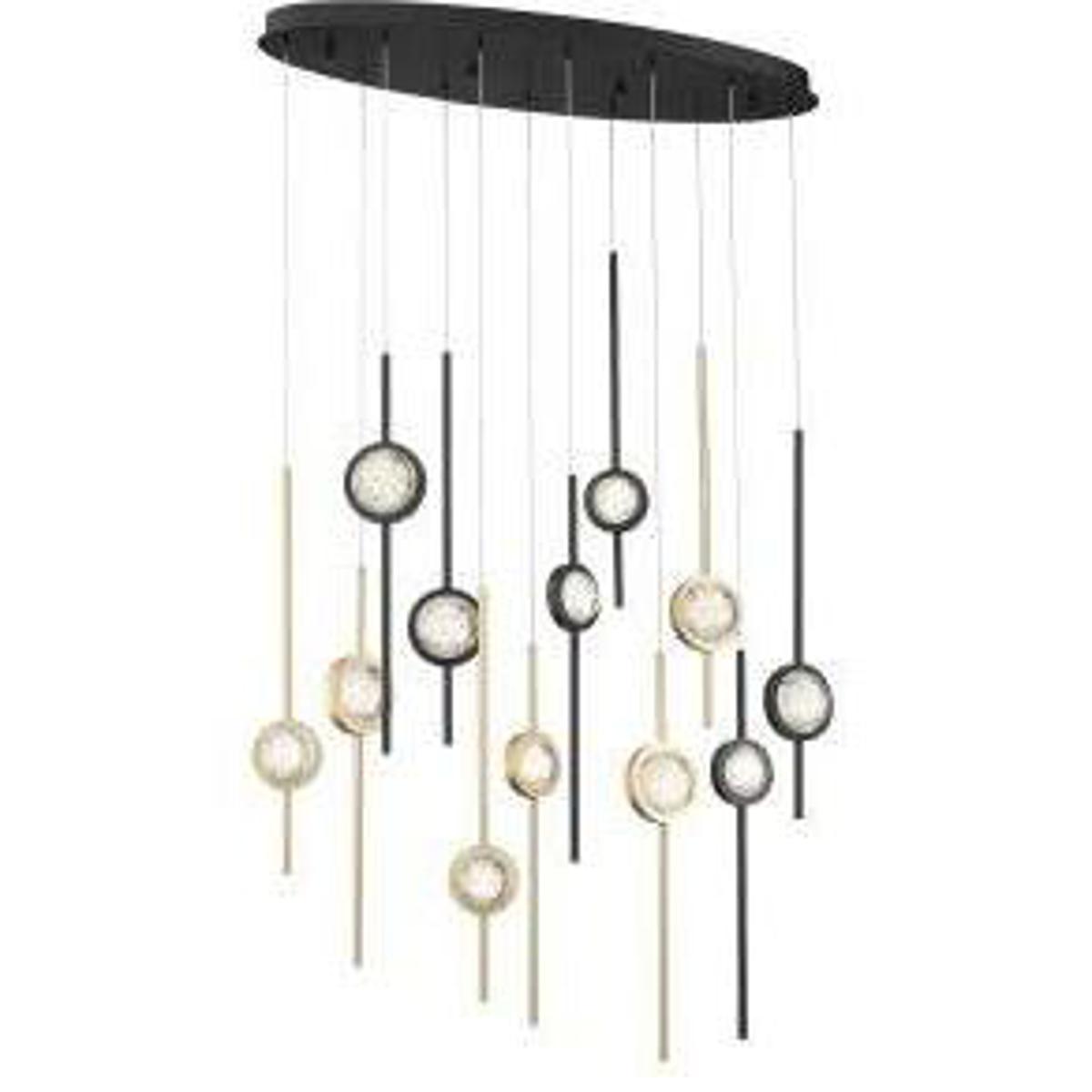 Eurofase Barletta 38-Inch LED Gold and Black Chandelier