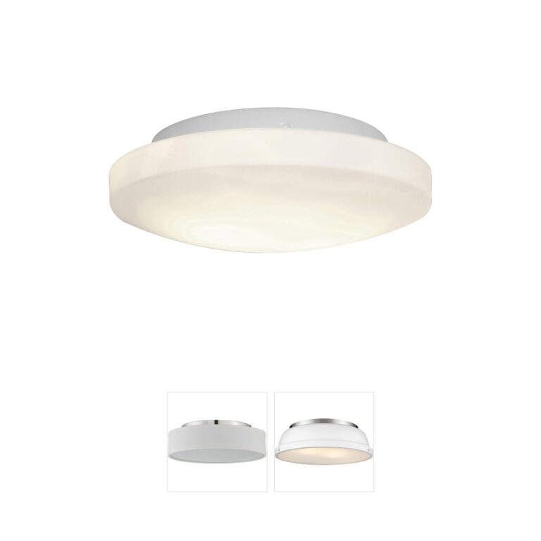 Access Lighting Orion 11-Inch White Bowl Flush Mount with Opal Glass