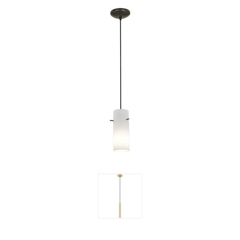 Access Lighting Cylinder Oil Rubbed Bronze Pendant with Opal Glass