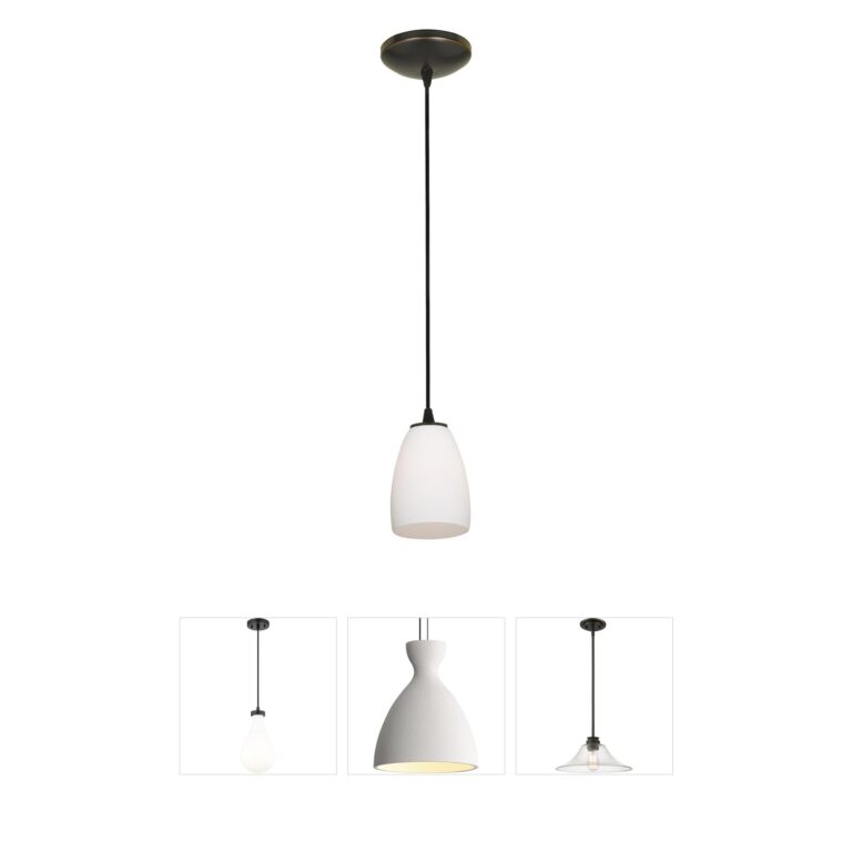 Access Lighting Sherry Oil Rubbed Bronze Pendant with Opal Glass Shade