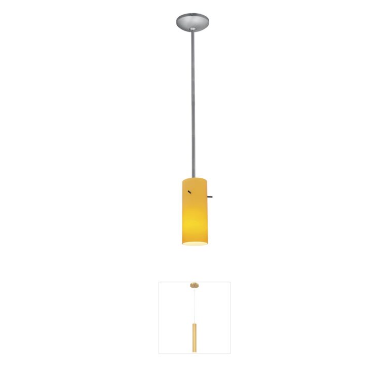Access Lighting Cylinder Amber Glass Pendant
