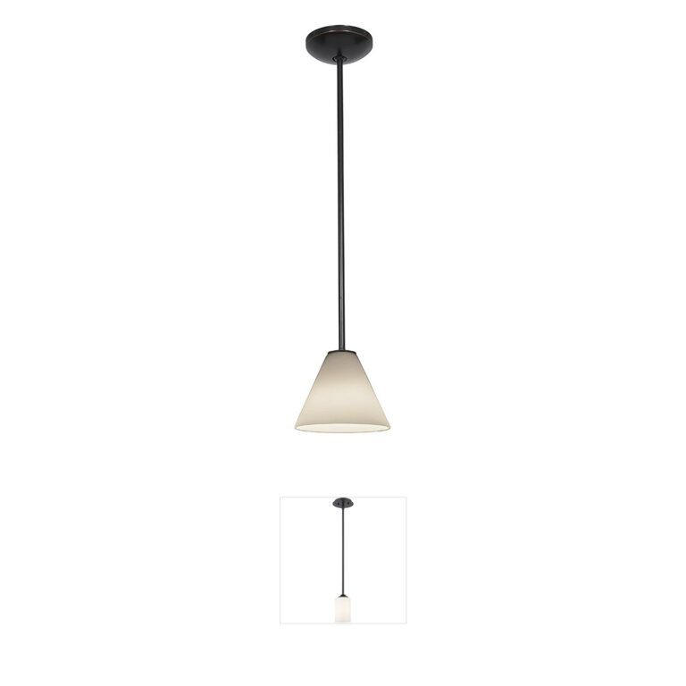 Access Lighting Martini Oil Rubbed Bronze Pendant with White Glass