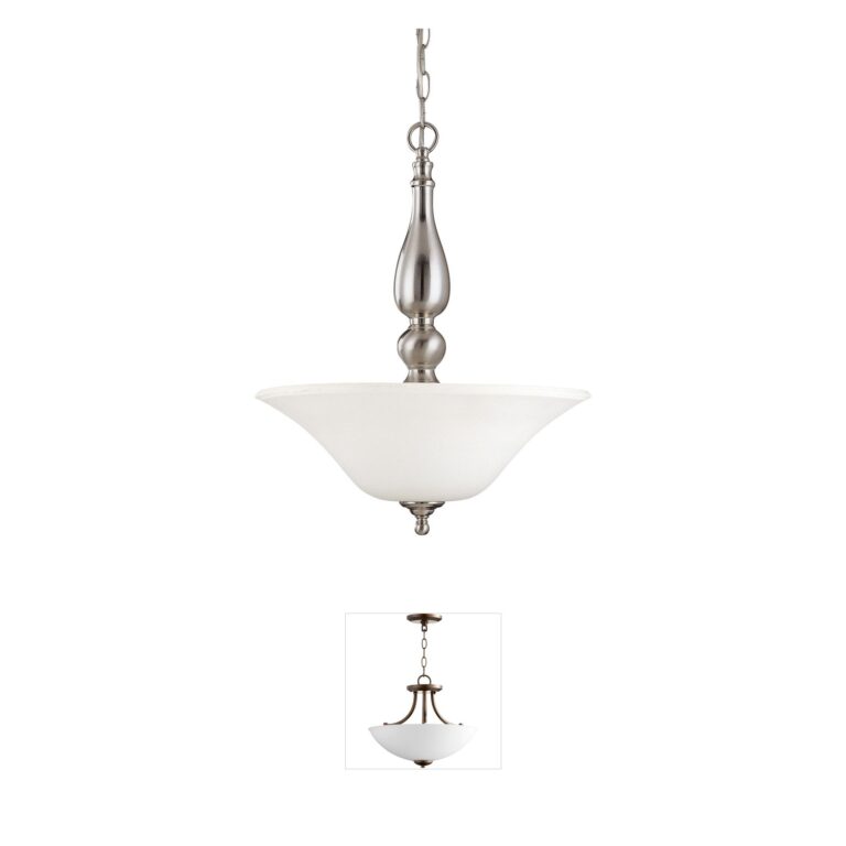 Nuvo Lighting Dupont 3-Light Brushed Nickel Pendant with Satin White Glass