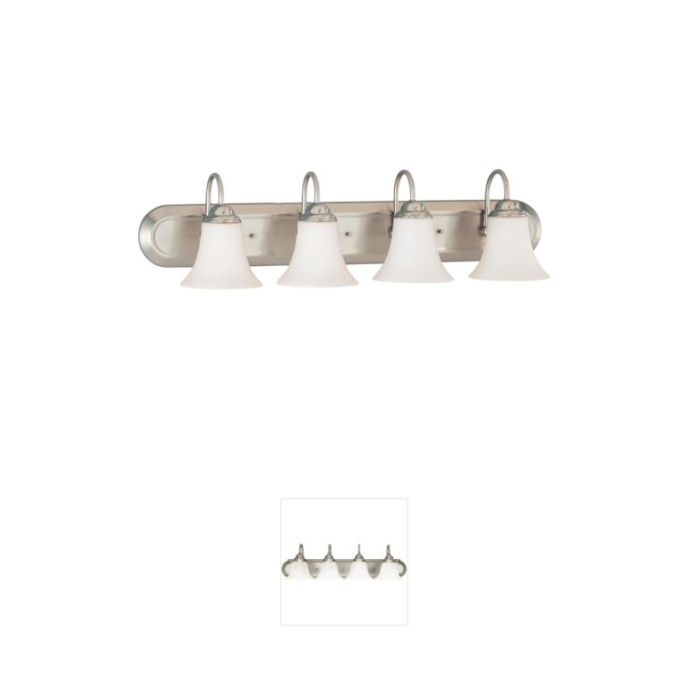 Nuvo Dupont Brushed Nickel Vanity Light with Satin White Glass