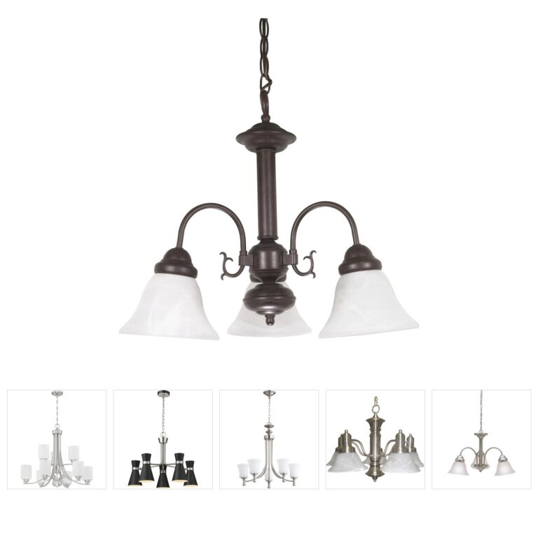 Nuvo Ballerina Old Bronze & Alabaster Glass Chandelier
