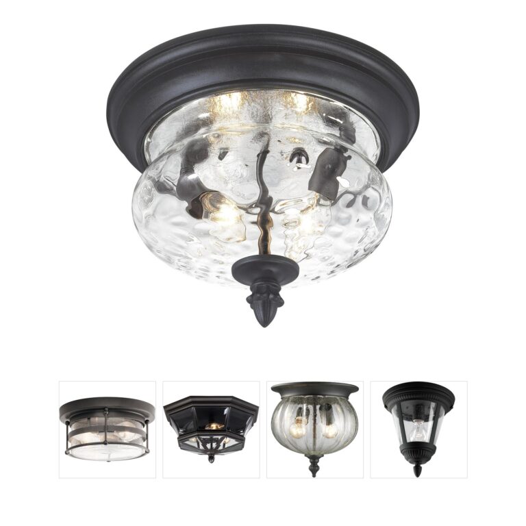 Minka-Lavery Ardmore Coal Finish Outdoor Ceiling Light with Hammered Glass