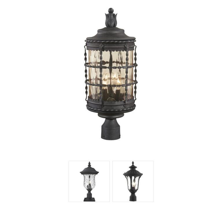 Minka-Lavery Mallorca Spanish Iron 3-Light Post Lantern