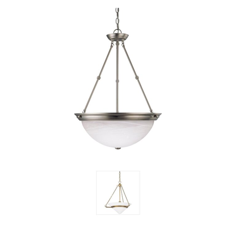 Nuvo Brentwood Collection Brushed Nickel Pendant with Alabaster Glass
