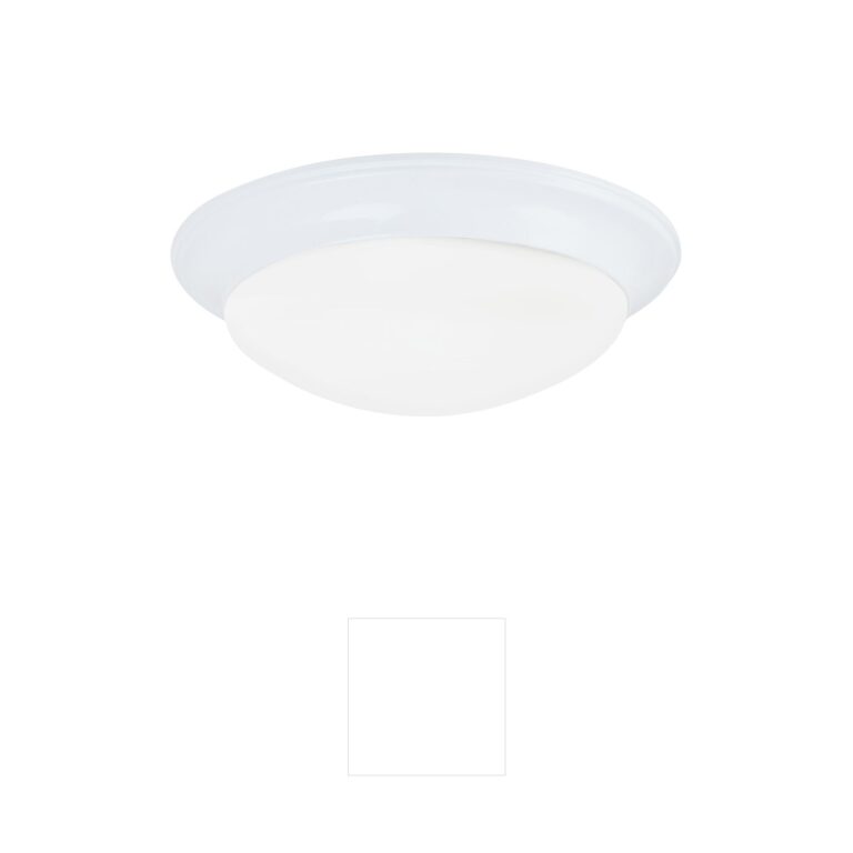 Generation Lighting Nash 17-Inch White Flush Mount with Satin Etched Glass