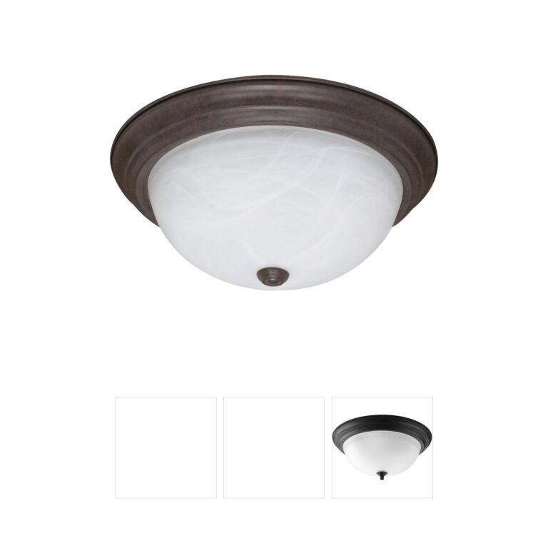 Nuvo Lighting Brentwood Old Bronze 15-Inch Alabaster Glass Flush Mount