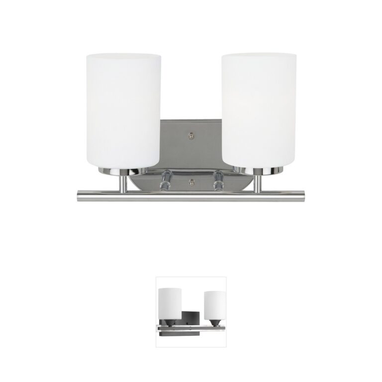 Generation Lighting Oslo Two-Light Chrome Steel Vanity Sconce