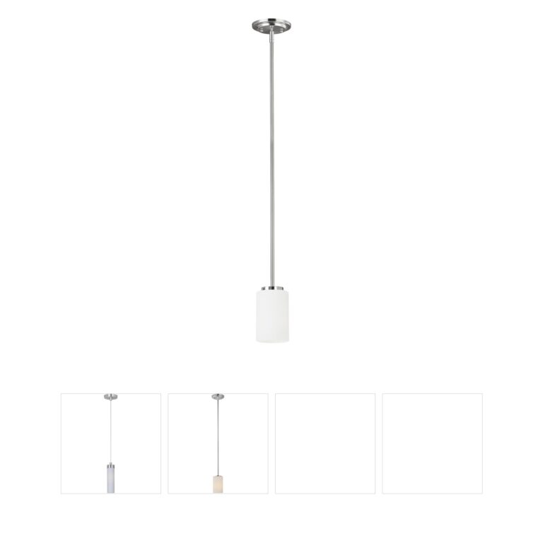 Generation Lighting Oslo Chrome Steel and Cased Opal Etched Glass Mini Pendant