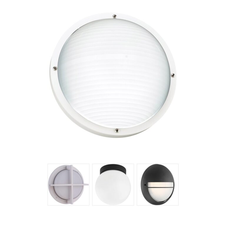 Generation Lighting Bayside White Polycarbonate Outdoor Wall or Ceiling Light
