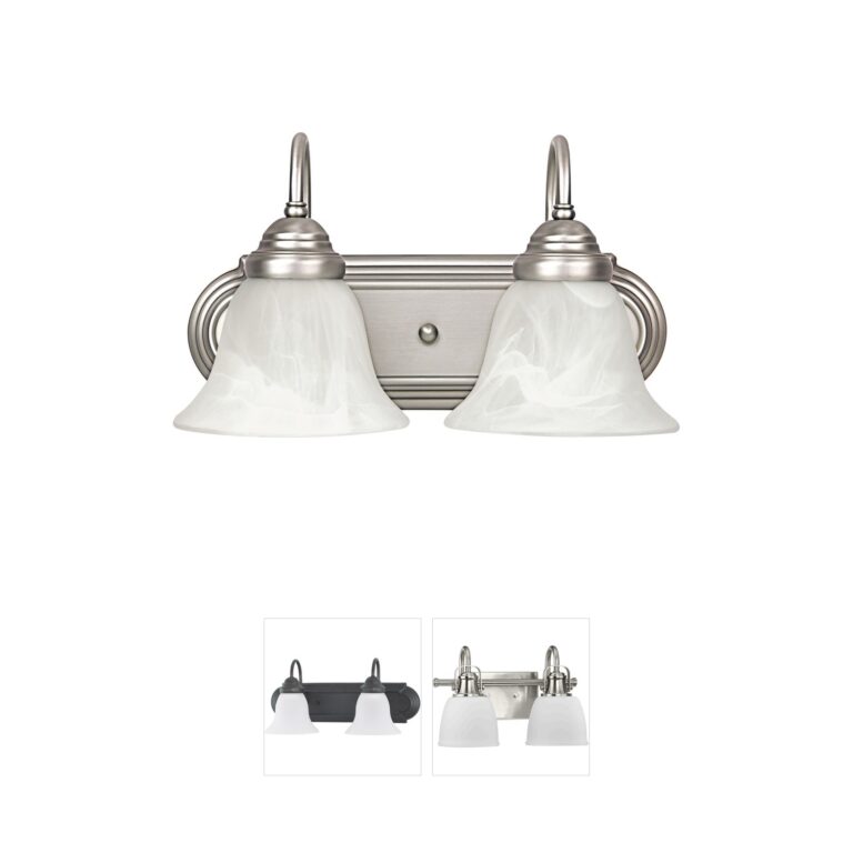 Capital Lighting Arthur 2-Light Matte Nickel Vanity with White Faux Alabaster Glass