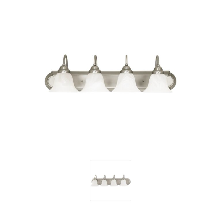 Capital Lighting Arthur 30" 4-Light Matte Nickel Vanity Light with Faux Alabaster Glass