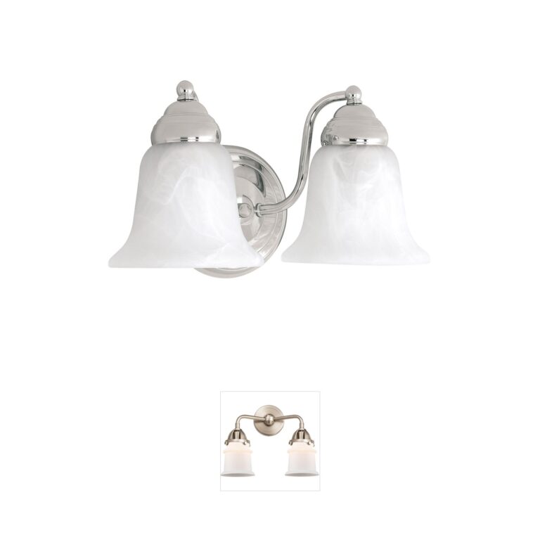 Capital Lighting Brady 12-Inch 2-Light Chrome Vanity with White Faux Alabaster Glass