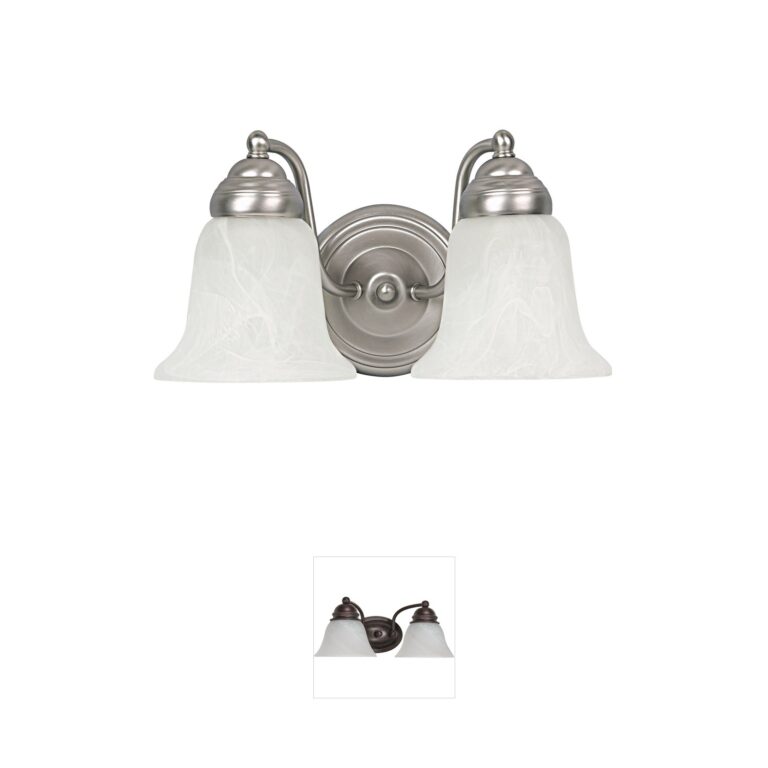 Capital Lighting Brady 2-Light Matte Nickel Vanity with White Faux Alabaster Glass
