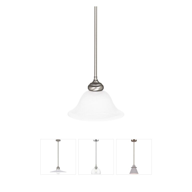 Capital Lighting Samuel Matte Nickel Pendant with White Faux Alabaster Glass