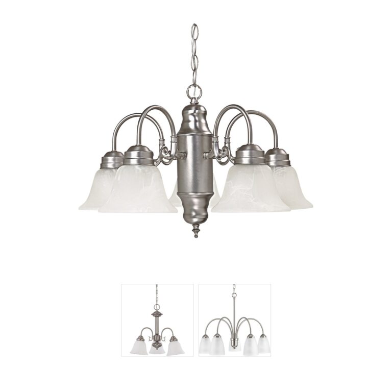 Capital Lighting Fixtures David 5-Light Matte Nickel Chandelier with White Faux Alabaster Glass