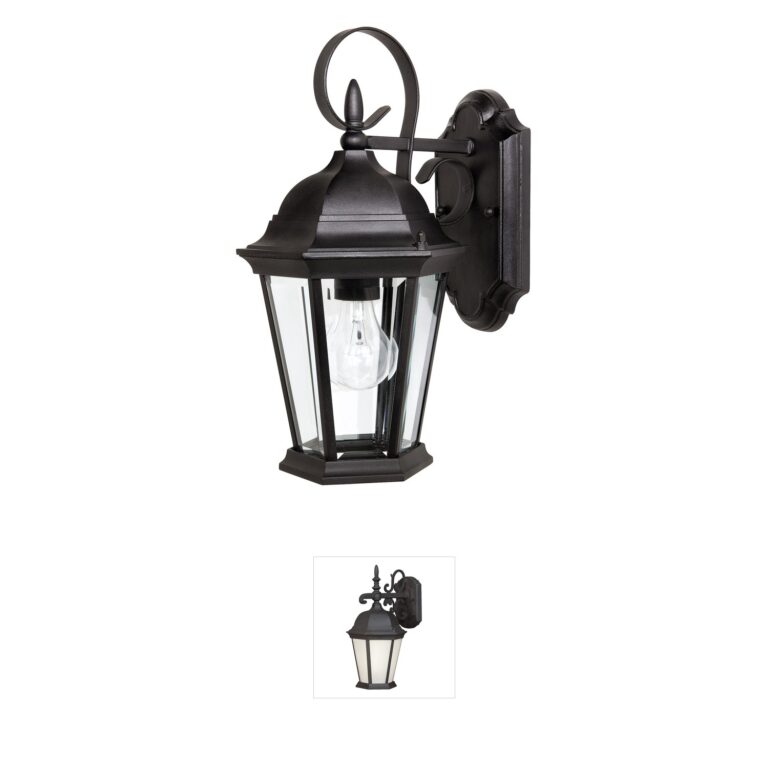 Capital Lighting Carriage House Black Outdoor Wall Lantern with Clear Beveled Glass