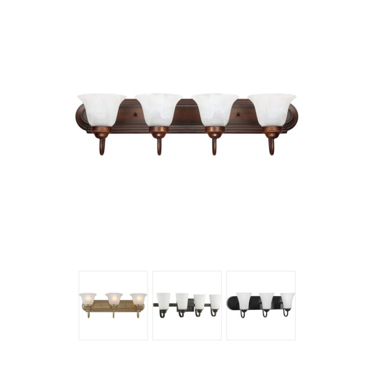 Capital Lighting Arthur 4-Light Burnished Bronze Vanity with Faux Alabaster Glass