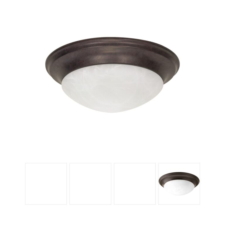 Nuvo Brentwood Old Bronze Flush Mount with Alabaster Glass