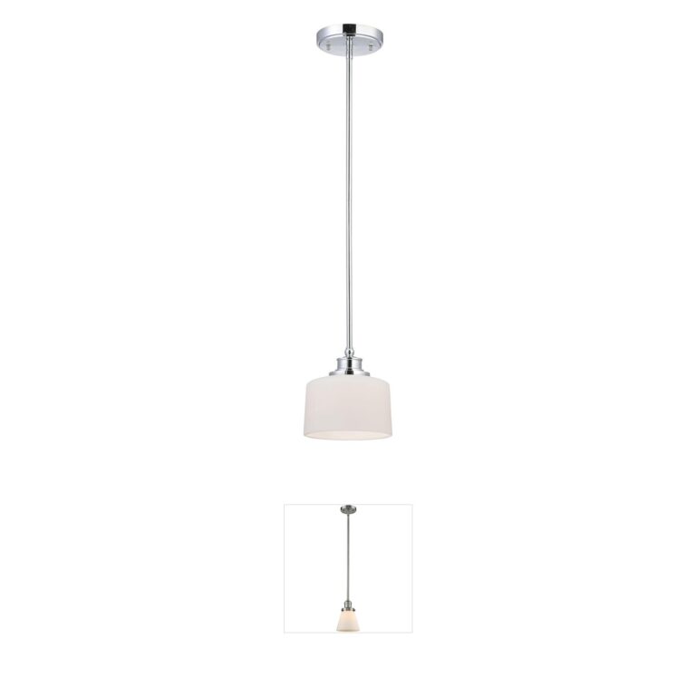 Nuvo Soho Polished Chrome Mini Pendant with Satin White Glass