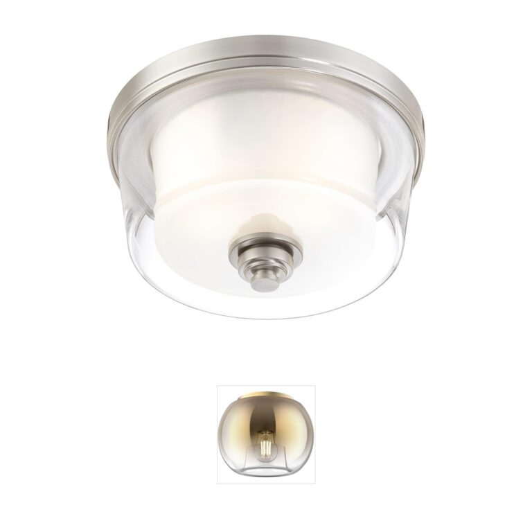 Nuvo Lighting Decker Brushed Nickel & Frosted Glass Flush Mount