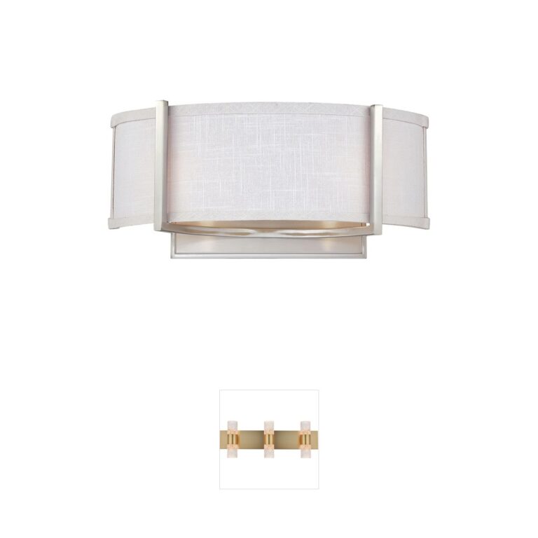 Nuvo Gemini 2-Light Brushed Nickel Wall Sconce with Slate Gray Shade