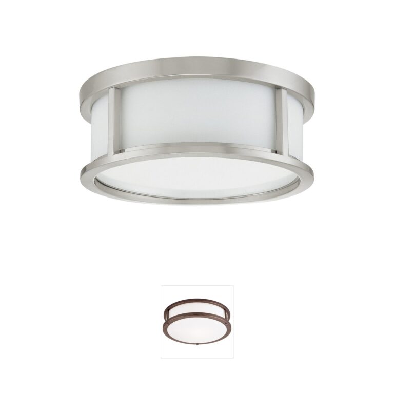 Nuvo Odeon Brushed Nickel Flush Mount with Satin White Glass