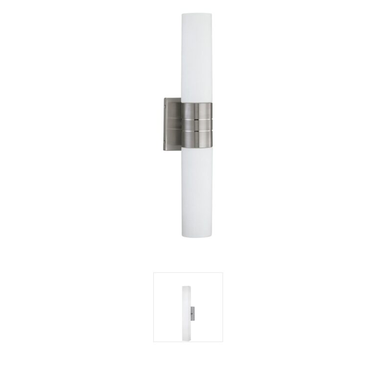 Nuvo Link 21-Inch Brushed Nickel Wall Sconce with Satin White Glass