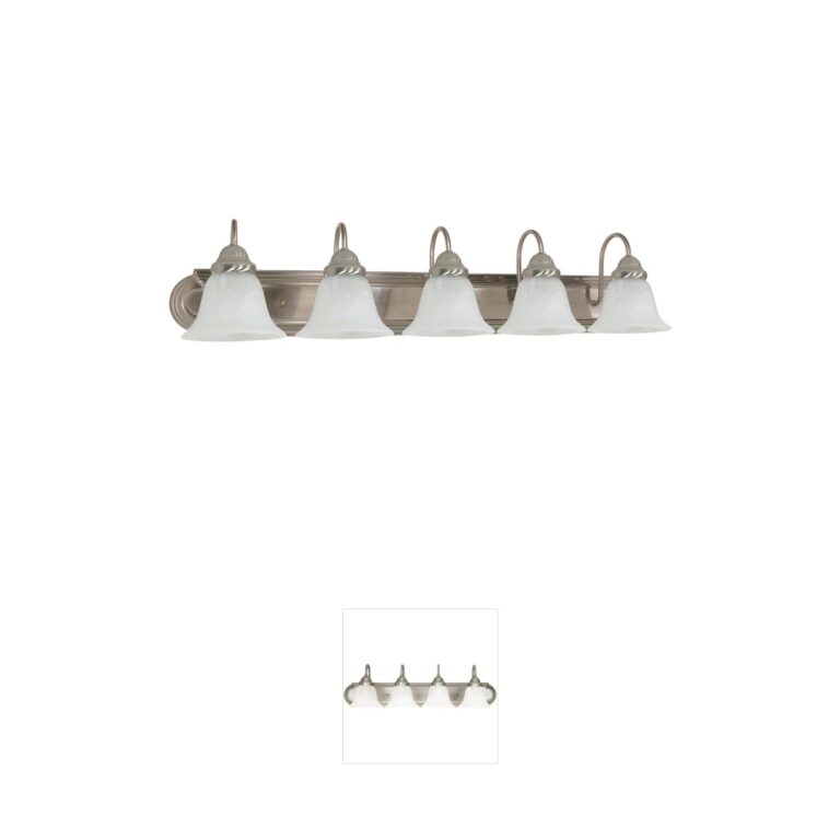 Nuvo Ballerina Collection Brushed Nickel Vanity Light with Alabaster Shades