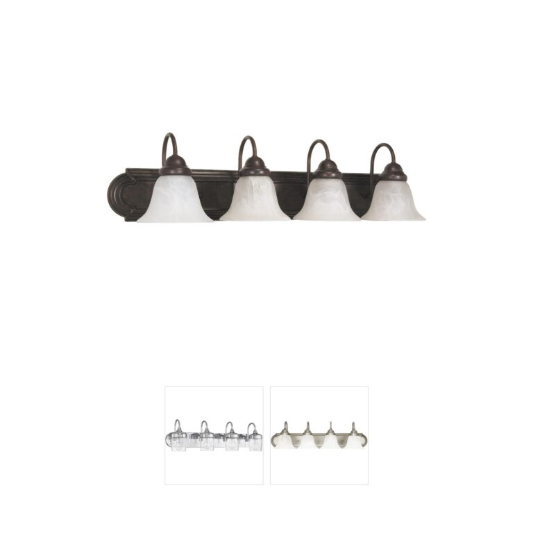 Nuvo Lighting Ballerina 4-Light Old Bronze Vanity with Alabaster Glass