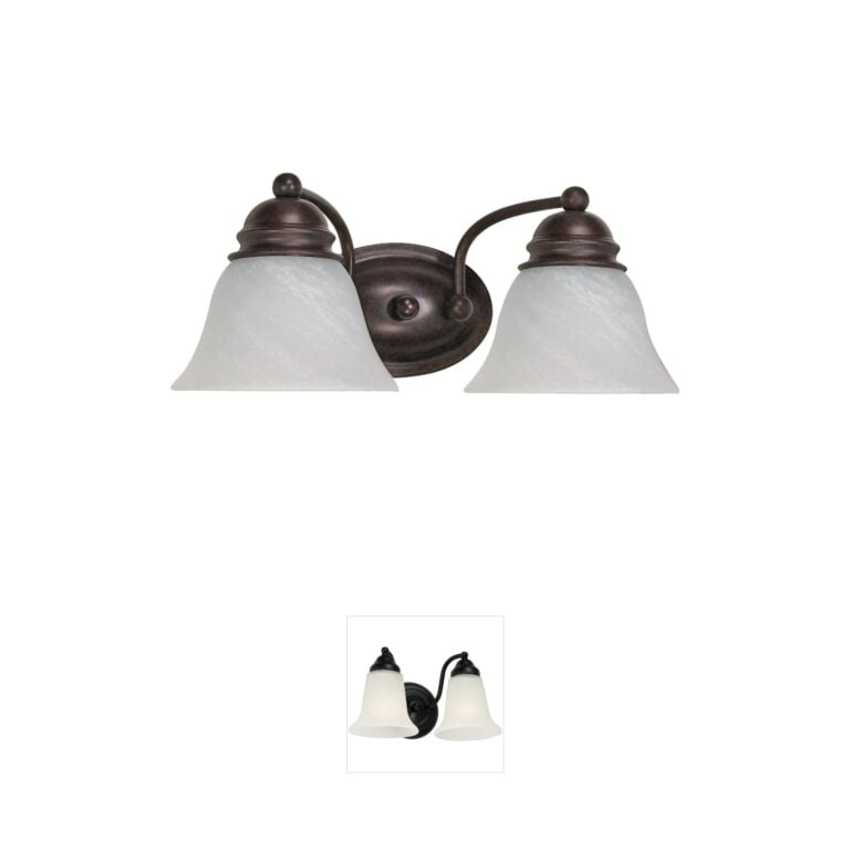 Nuvo Empire Old Bronze Vanity Light with Alabaster Shades