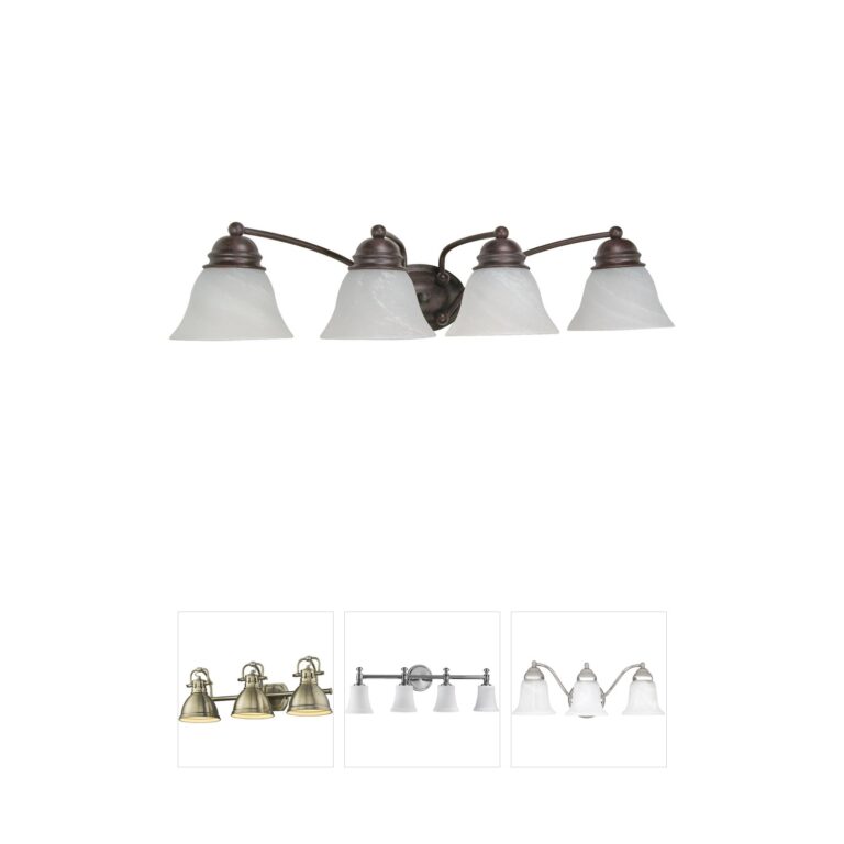 Nuvo Lighting Empire Collection Old Bronze Vanity Light with Alabaster Shades