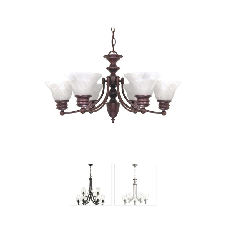 Nuvo Empire Old Bronze 6-Light Chandelier