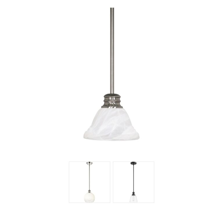 Nuvo Lighting Empire Collection Brushed Nickel Mini Pendant with Alabaster Shade