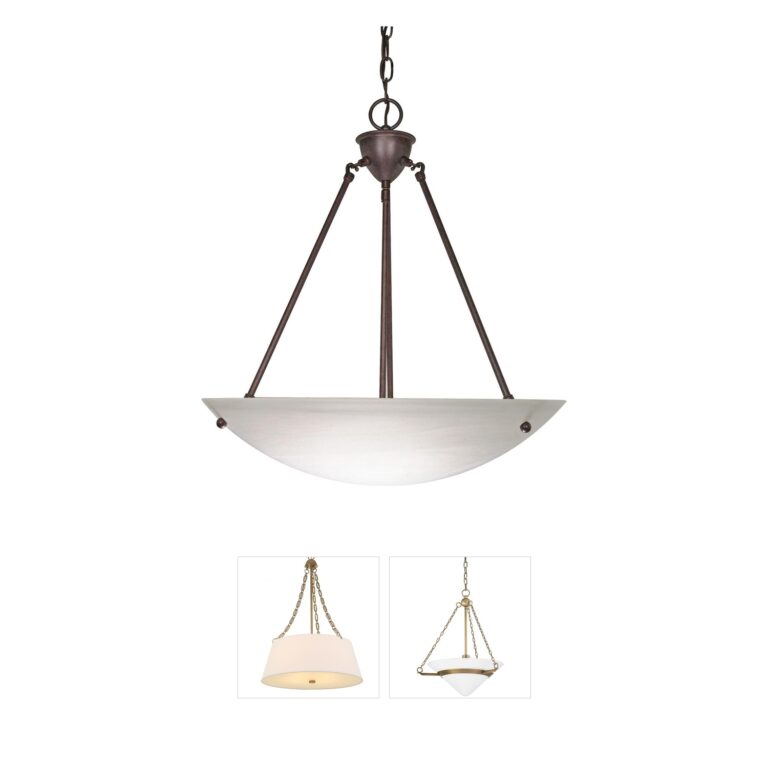 Nuvo Brentwood Old Bronze Pendant with Alabaster Glass