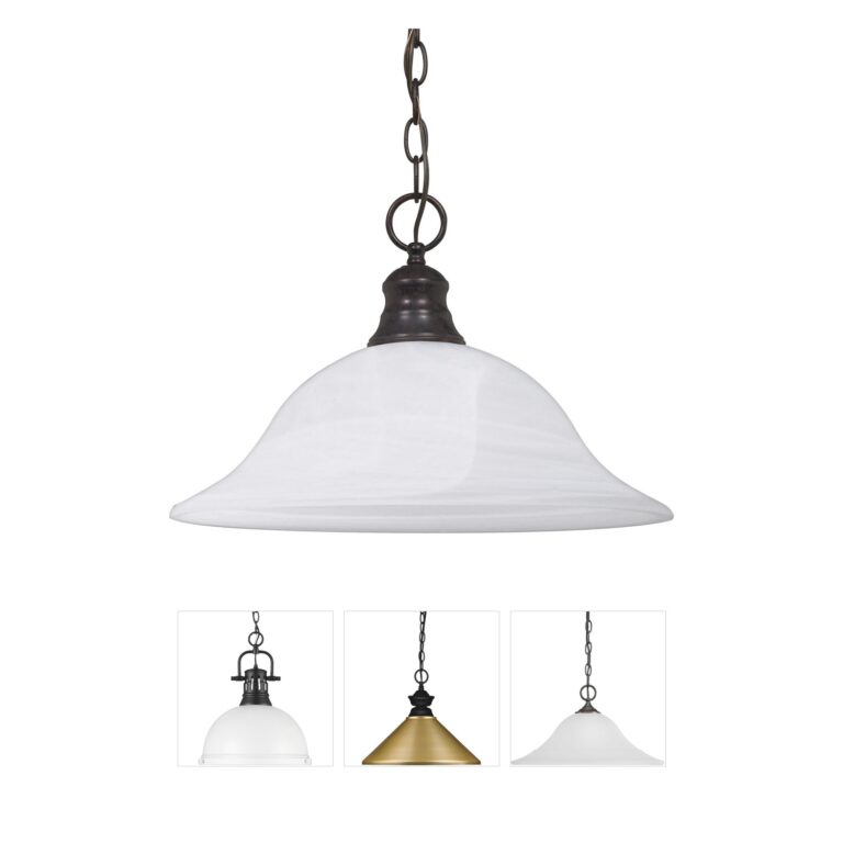 Nuvo Lighting Brentwood Old Bronze Pendant with Alabaster Glass