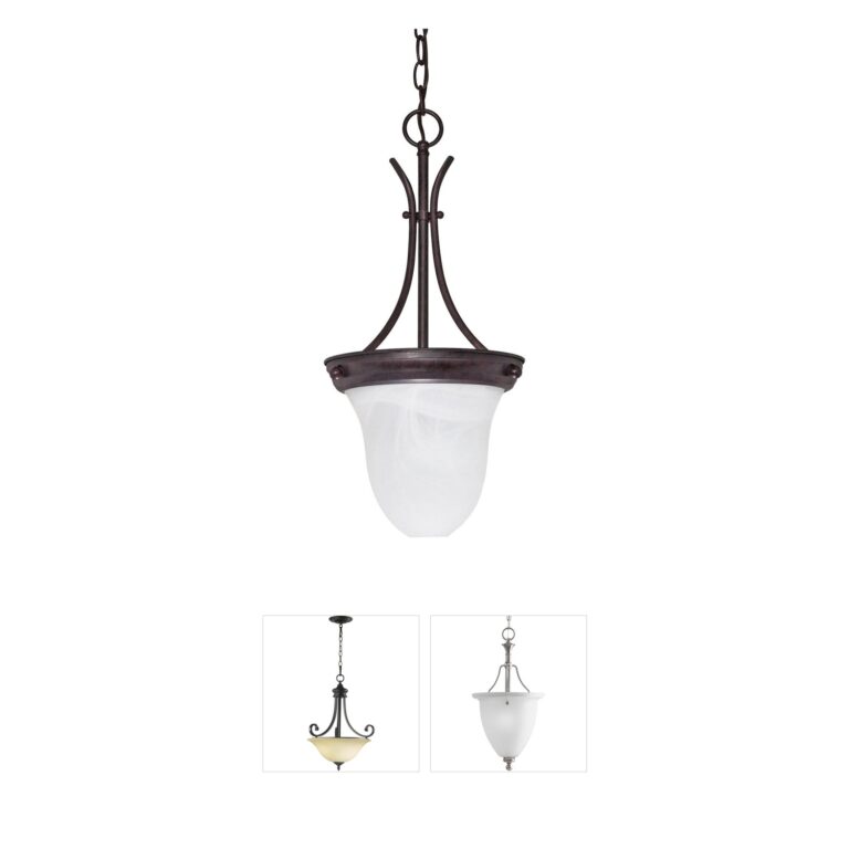 Nuvo Brentwood Old Bronze Pendant with Alabaster Shade