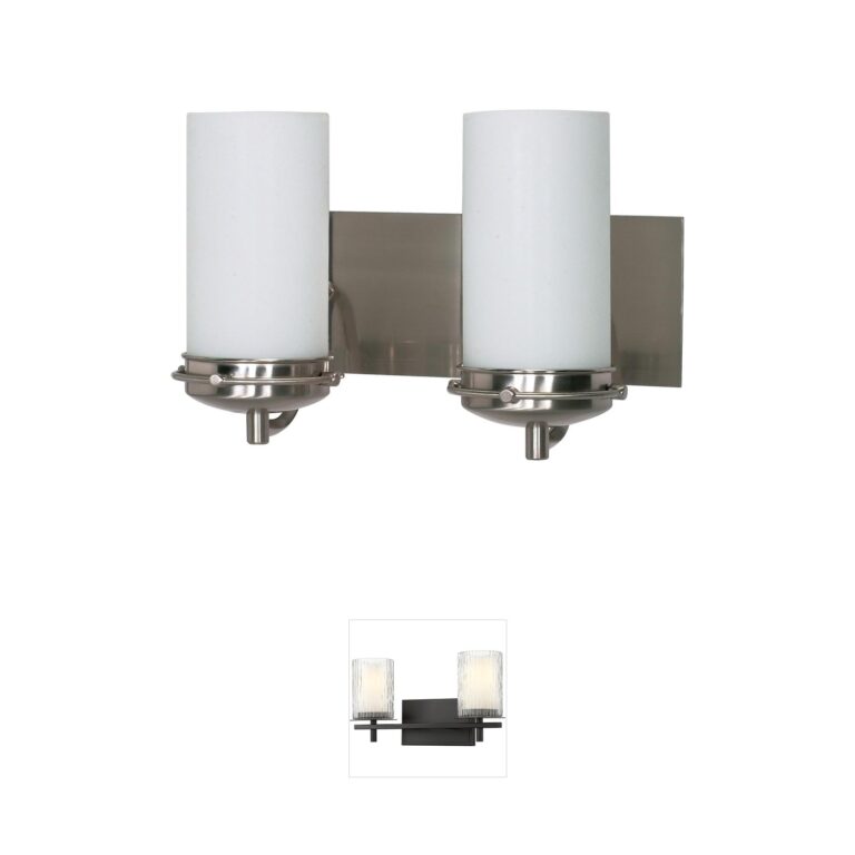 Nuvo Lighting Polaris 2-Light Brushed Nickel Vanity with White Opal Glass