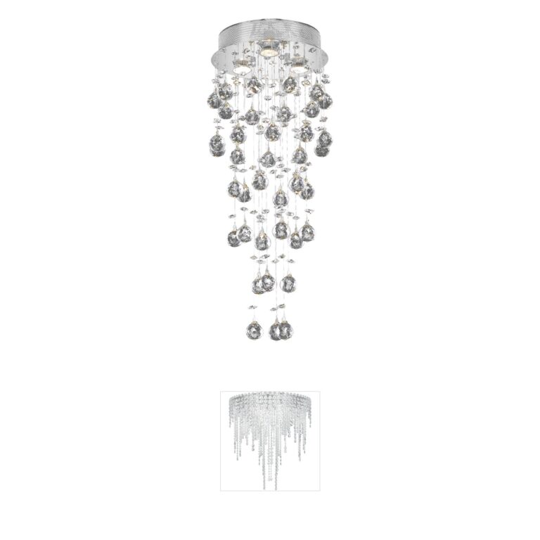 Elegant Lighting Galaxy Chrome Crystal Flush Mount