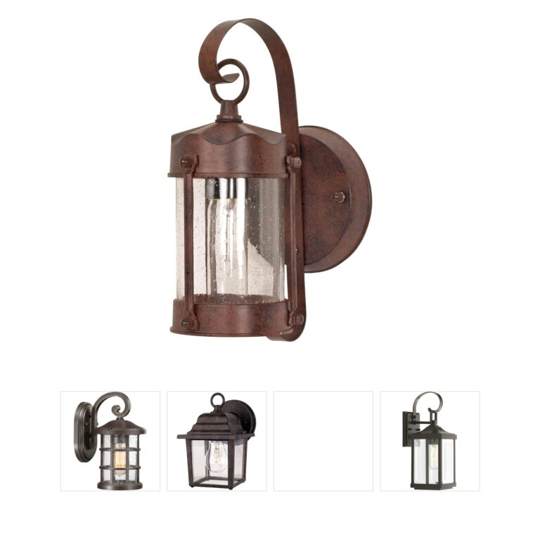 Nuvo Brentwood Old Bronze Outdoor Wall Lantern with Clear Seeded Glass