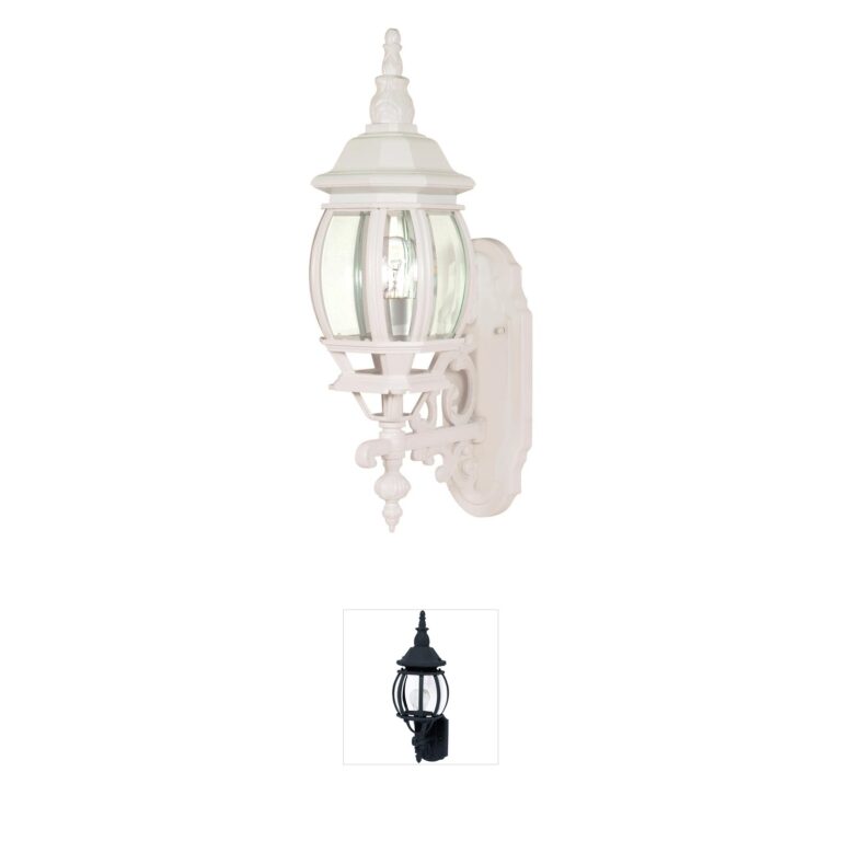 Nuvo Central Park White Aluminum Outdoor Wall Lantern
