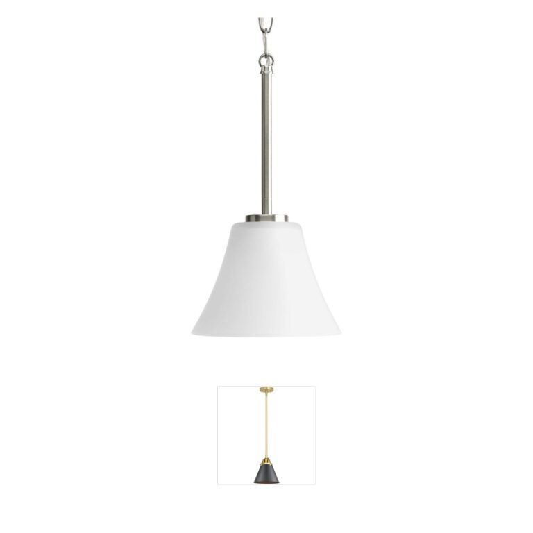 Progress Lighting Bravo Brushed Nickel Mini Pendant with Etched Glass