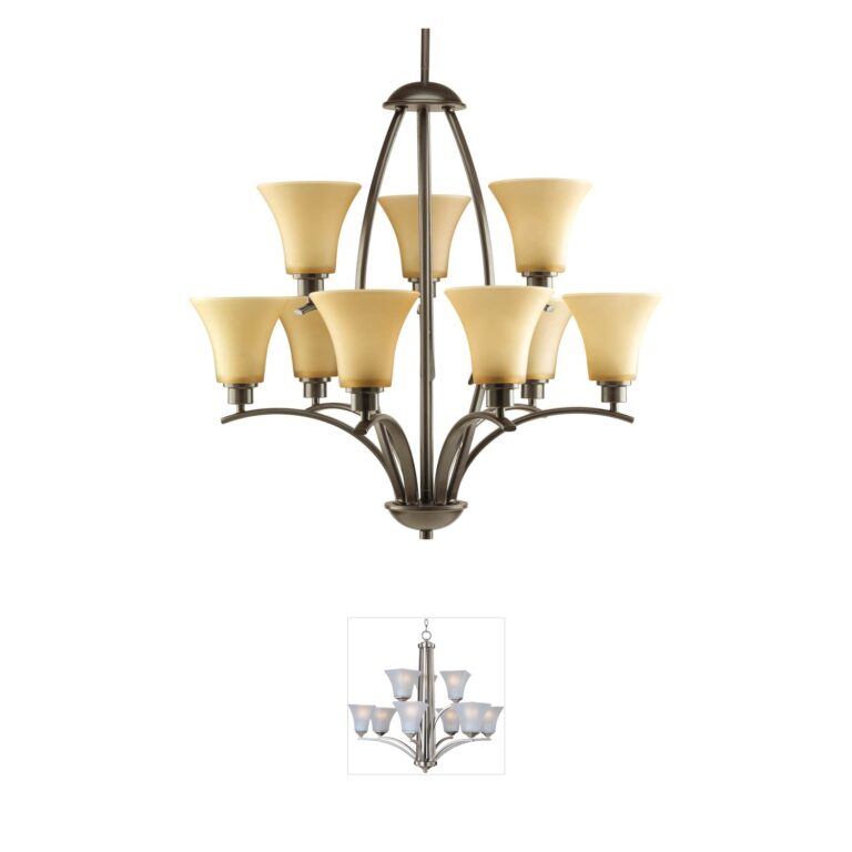 Progress Joy Antique Bronze 9-Light Chandelier