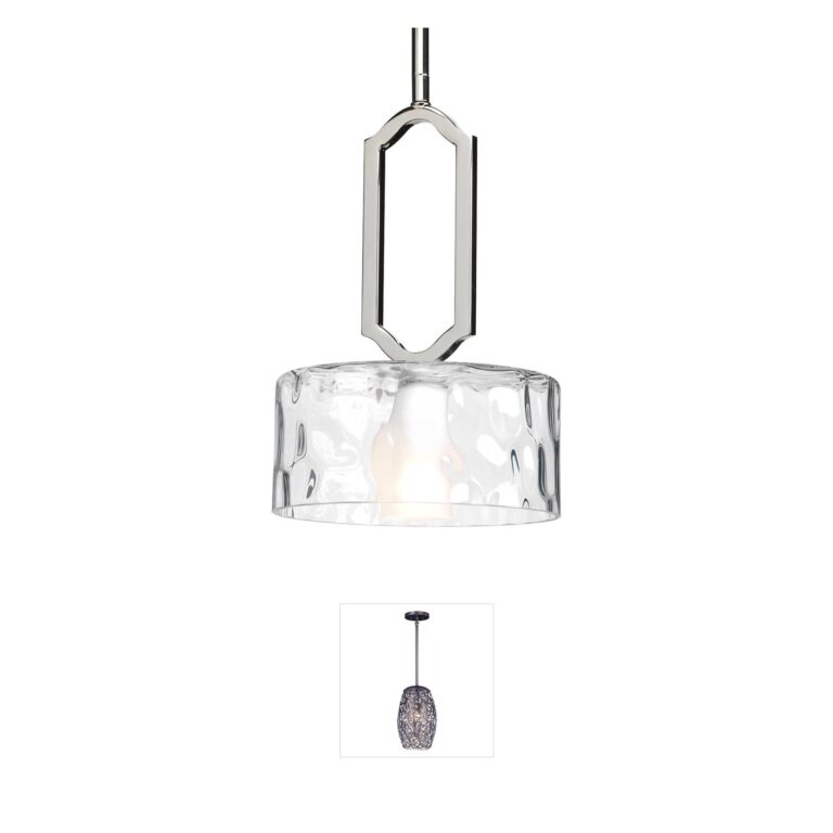 Progress Lighting Caress Polished Nickel Mini Pendant with Clear Water Glass