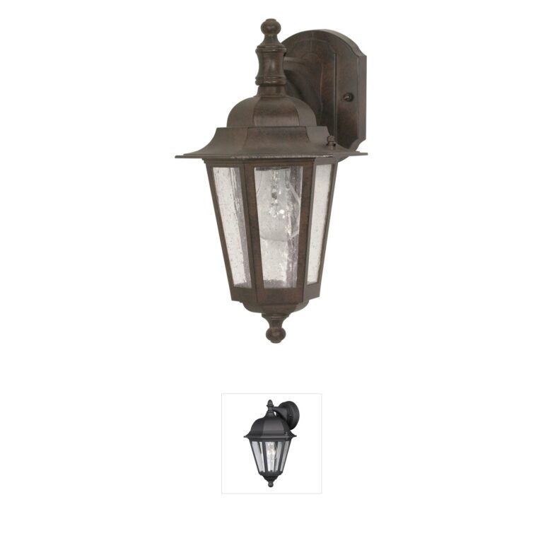 Nuvo Cornerstone Old Bronze Outdoor Wall Lantern with Clear Seeded Glass