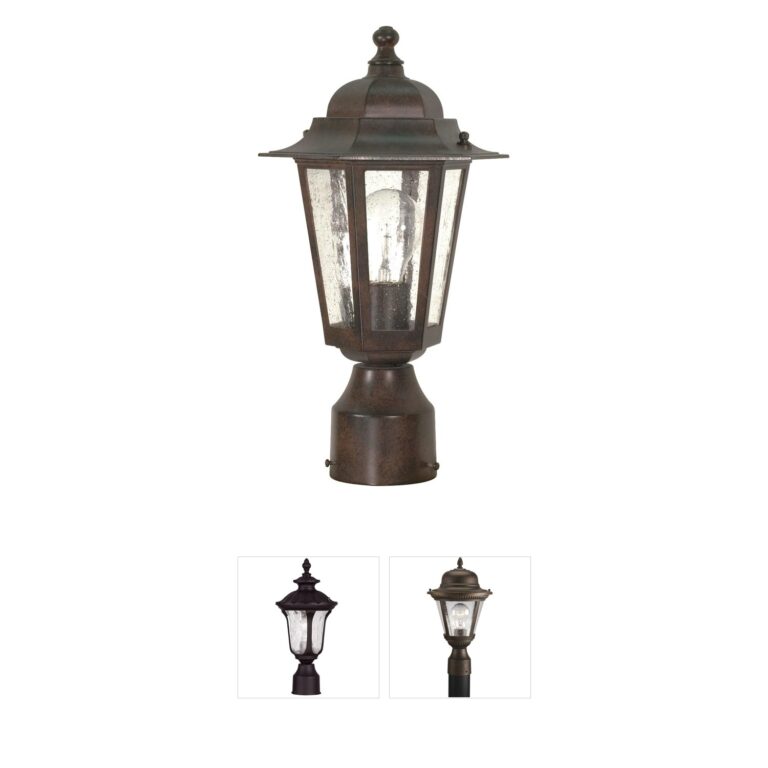 Nuvo Lighting Cornerstone Old Bronze Aluminum Post Light with Clear Seeded Glass