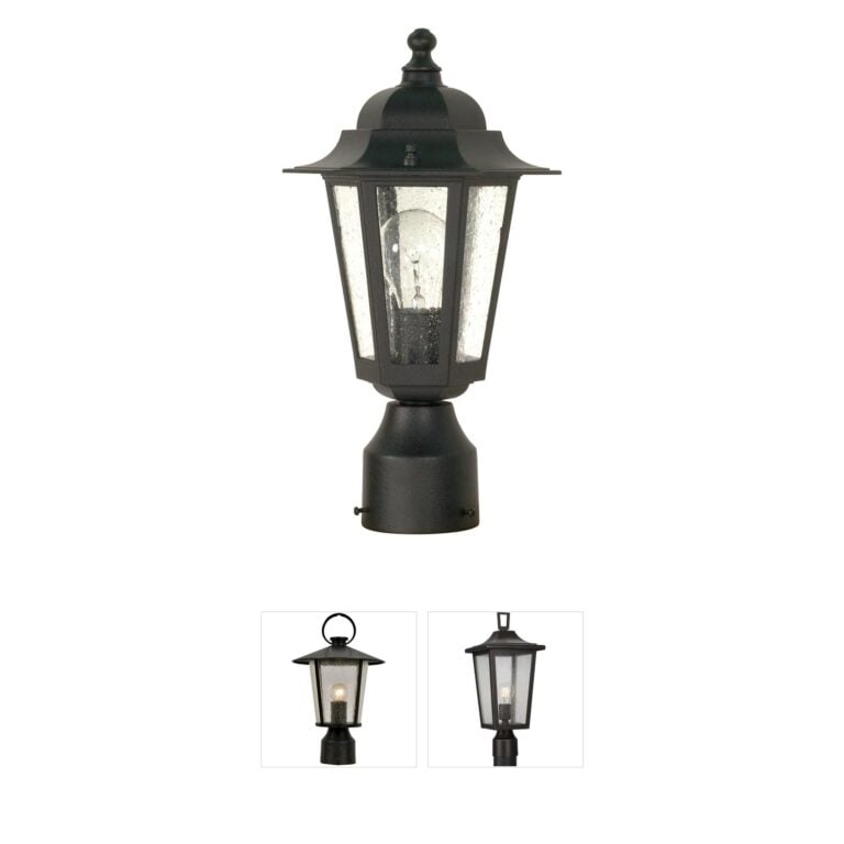 Nuvo Cornerstone Textured Black Aluminum Post Lantern